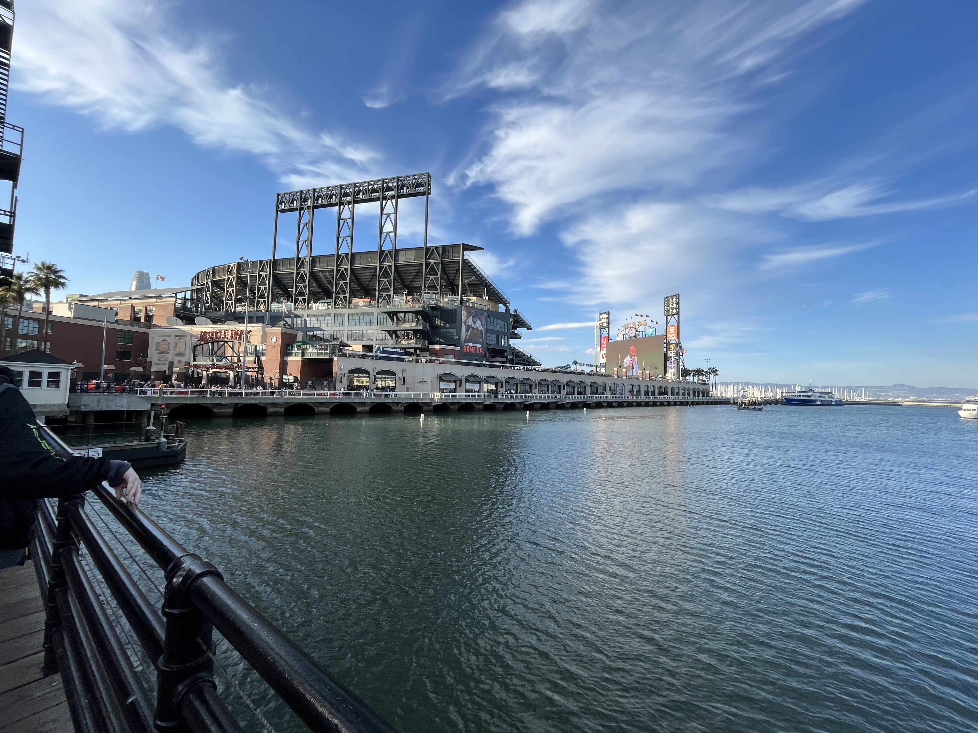 Picture of Oracle Park, it's right on the bay